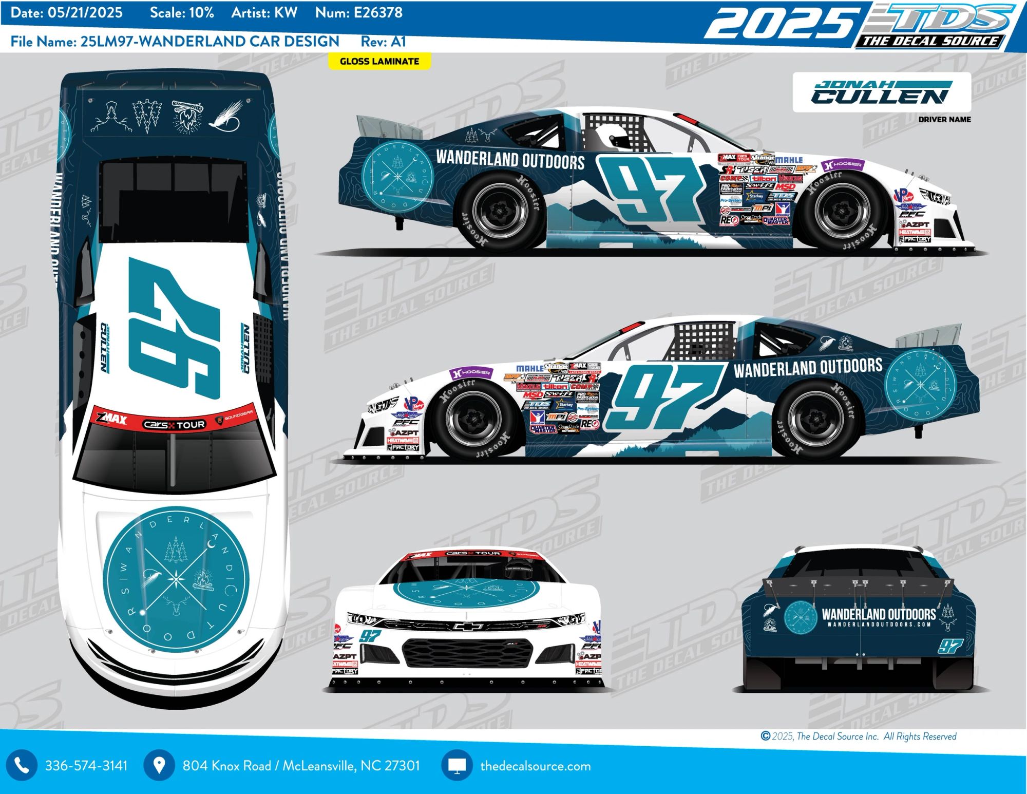 Primary partnership livery: full custom wrap on the #97