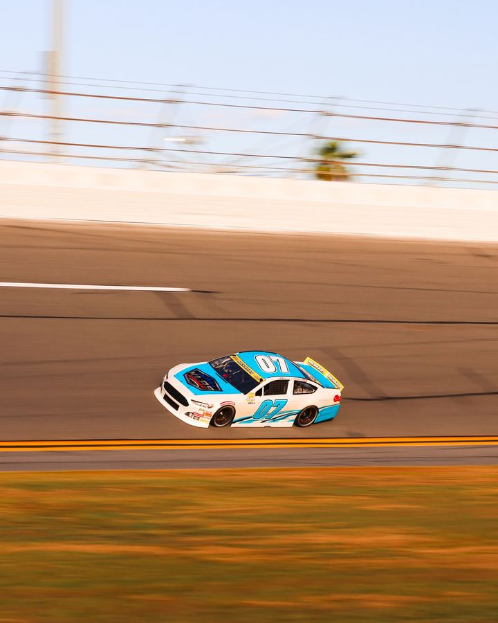 ARCA test car on track at Daytona International Speedway