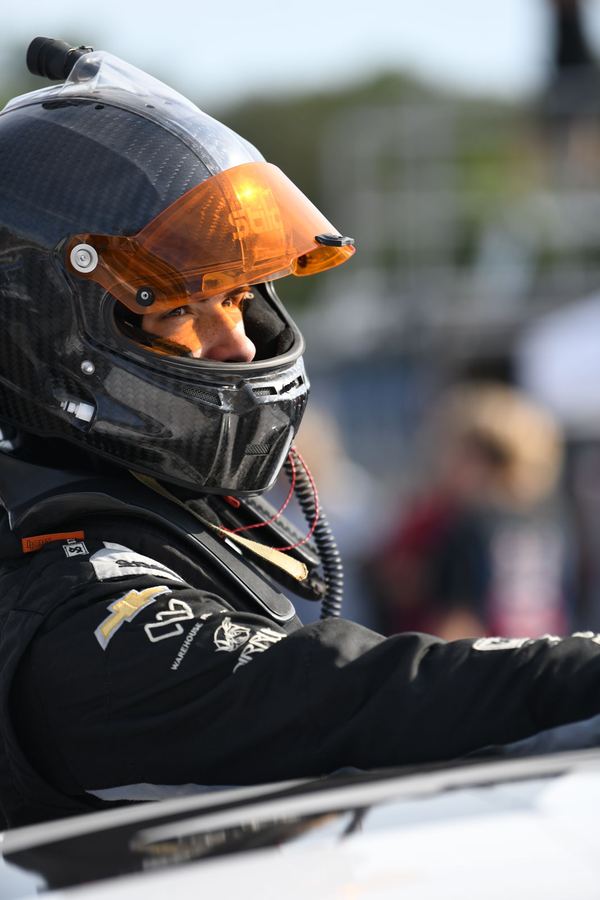 Jonah strapping in before the Bobby Isaac Memorial